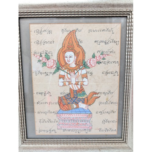 37 - Group (6) Thai /Eastern Original Artworks of Various South East Asian Deity / Figures All Signed Kit... 