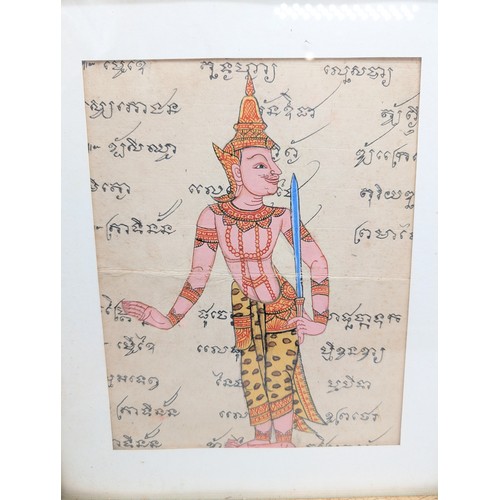 37 - Group (6) Thai /Eastern Original Artworks of Various South East Asian Deity / Figures All Signed Kit... 