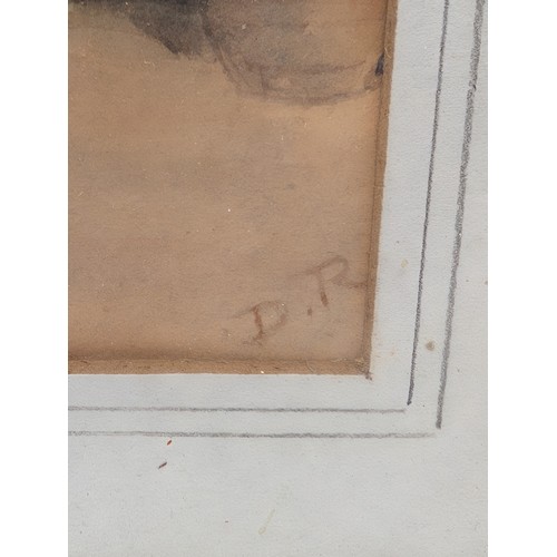 38 - Barley Mow Farm, Antique Watercolour Monogrammed D.R 14x12