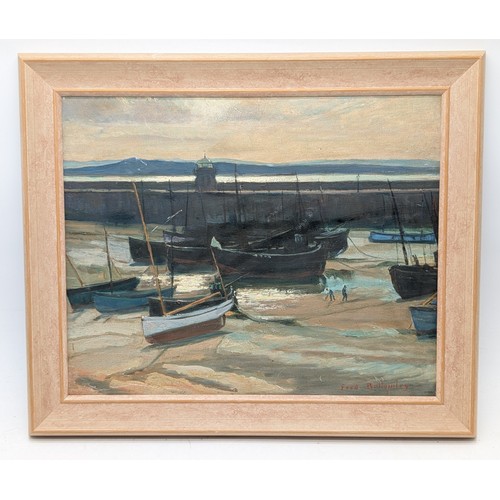 40 - Ford Battuley? Signed Oil On Panel of Attractive Harbour Scene - 19x16