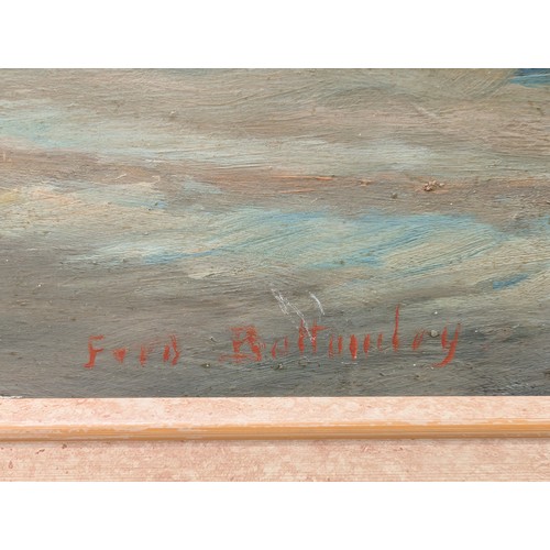 40 - Ford Battuley? Signed Oil On Panel of Attractive Harbour Scene - 19x16