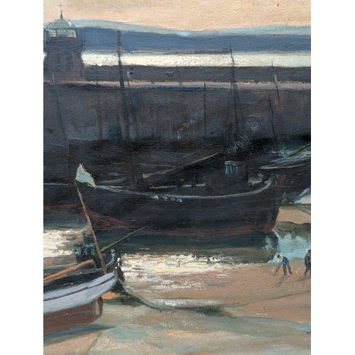 40 - Ford Battuley? Signed Oil On Panel of Attractive Harbour Scene - 19x16