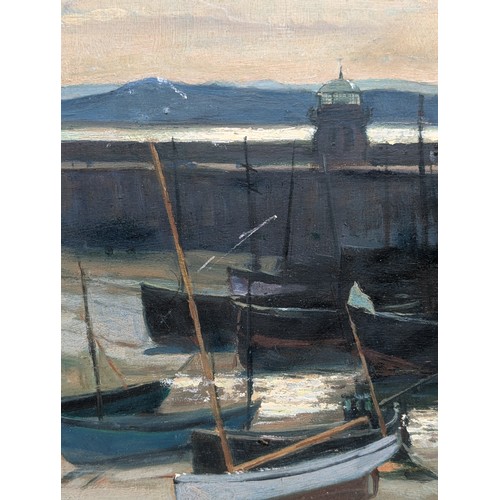 40 - Ford Battuley? Signed Oil On Panel of Attractive Harbour Scene - 19x16
