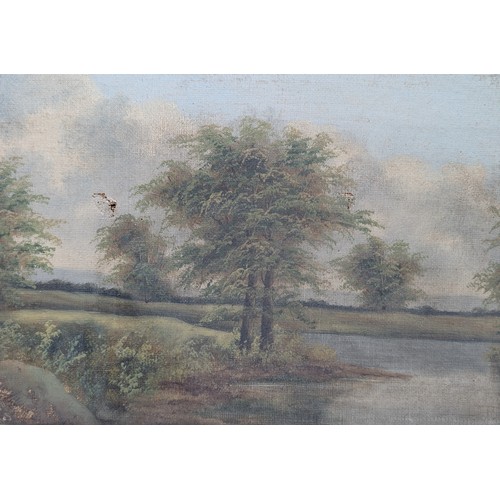 42 - Attributed to James Poole 1804-1886, Signed Lower Left J Poole 185?  Antique 19C Oil On Canvas With ... 