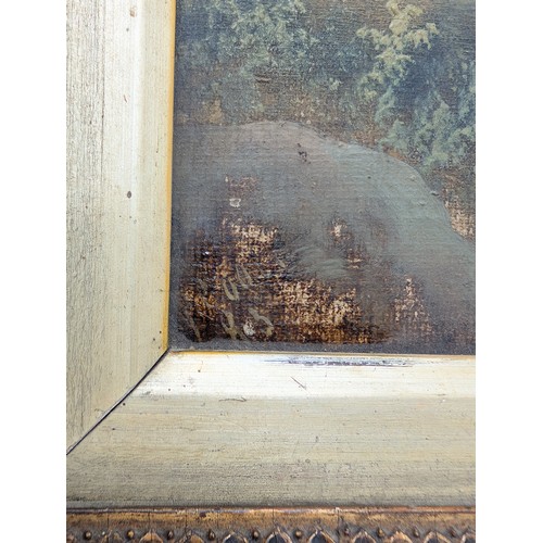 42 - Attributed to James Poole 1804-1886, Signed Lower Left J Poole 185?  Antique 19C Oil On Canvas With ... 