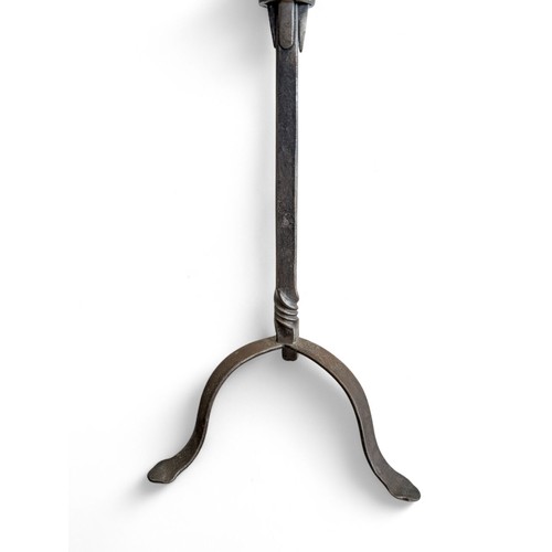 107 - Good Pair Large 5 Arm Candelabra Brutalist Style Iron 60cm