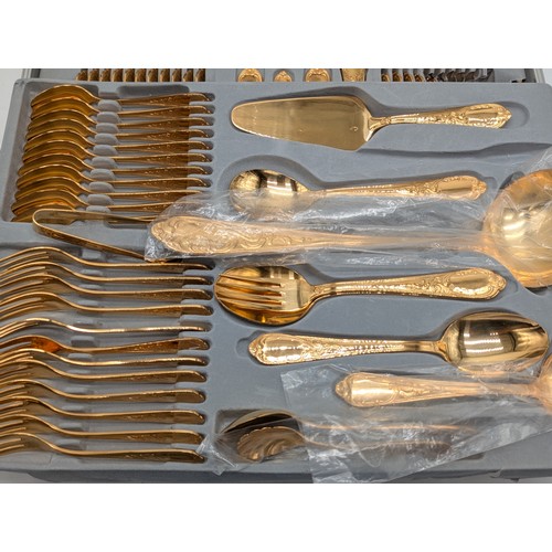 108 - Solingen Bestecke Gold Plated Cutlery Canteen, Unused and Complete With Carry Case