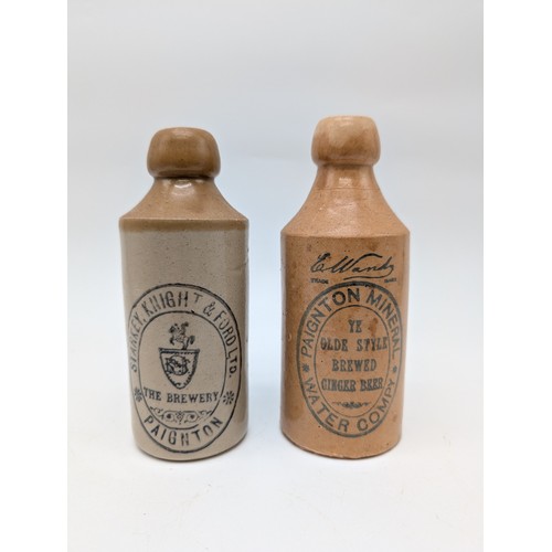 112 - Two Stoneware Ginger Beer Bottles, Starkey Knight & Ford Ltd Paignton & Paignton Mineral Water Compa... 