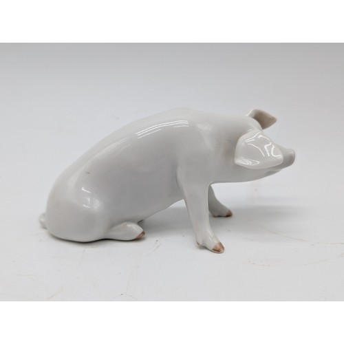 113 - Royal Copenhagen Group (3) Seagull 1468, Mouse 62, Pig 1400 All In Excellent Condition.