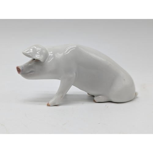 113 - Royal Copenhagen Group (3) Seagull 1468, Mouse 62, Pig 1400 All In Excellent Condition.