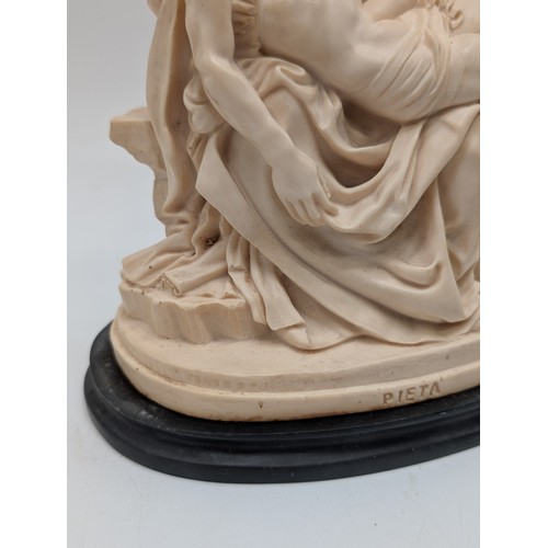 114 - Vintage Pieta A. Santini Mary Holding Jesus Statue 21cm
