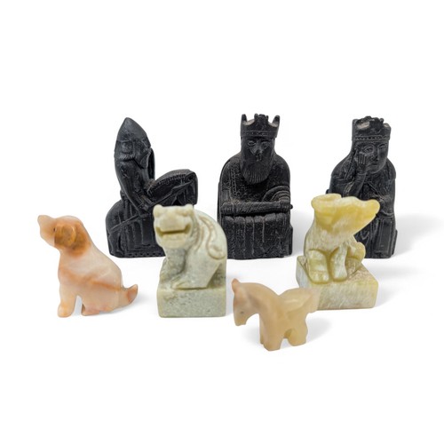 116 - Mixed Group - Soapstone Foo Dog & Pig Chinese Seal Stamps Plus (3) Signature Collection Isle of Lewi... 