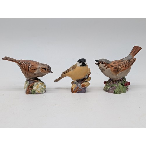 117 - Group (9) Small Royal Worcester Bird Ornaments - All Appear in Very Good Condition With No Damages