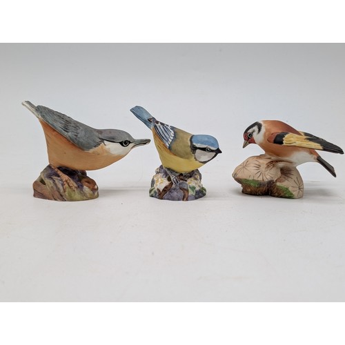 117 - Group (9) Small Royal Worcester Bird Ornaments - All Appear in Very Good Condition With No Damages