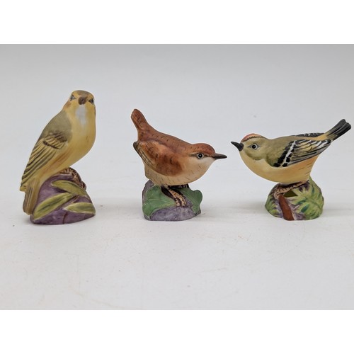 117 - Group (9) Small Royal Worcester Bird Ornaments - All Appear in Very Good Condition With No Damages