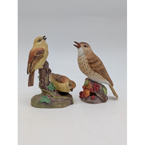 118 - Group (6) Medium Royal Worcester Bird Ornaments Including; Kingfisher Chaffinch Etc