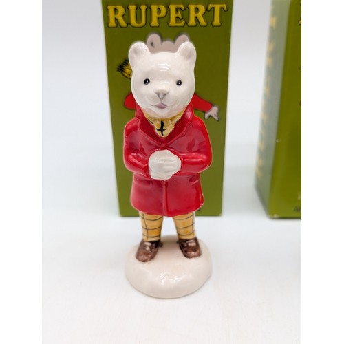 122 - Group (4) Boxed John Beswick Rupert Bear Figures in Excellent Condition