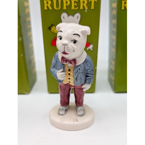 122 - Group (4) Boxed John Beswick Rupert Bear Figures in Excellent Condition