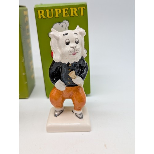 122 - Group (4) Boxed John Beswick Rupert Bear Figures in Excellent Condition