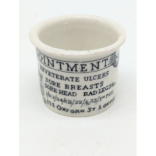 123 - Group (3) Antique Advertising Pots / Lids Including Scarce Egyptian Salve Example