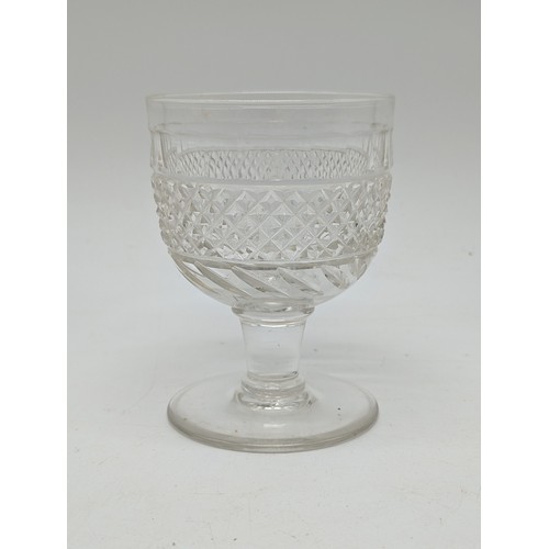125 - Antique 19c Hand Blown Anglo Irish Cut Crystal Water / Wine Rummer 12x9cm Pontil Intact
