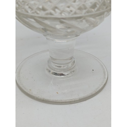 125 - Antique 19c Hand Blown Anglo Irish Cut Crystal Water / Wine Rummer 12x9cm Pontil Intact