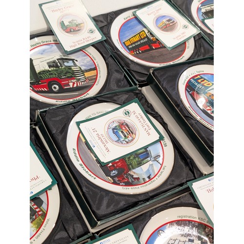 128 - Group (22) Eddie Stobart Atlas Editions Wall Plates, All With Boxes As Seen