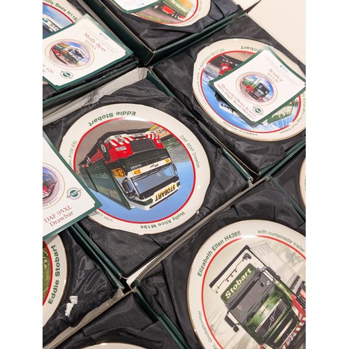 128 - Group (22) Eddie Stobart Atlas Editions Wall Plates, All With Boxes As Seen