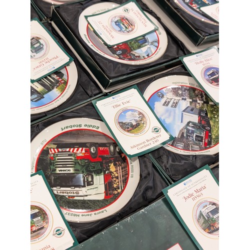 128 - Group (22) Eddie Stobart Atlas Editions Wall Plates, All With Boxes As Seen