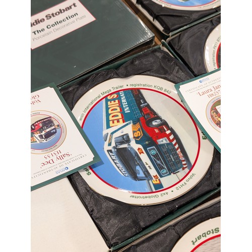 128 - Group (22) Eddie Stobart Atlas Editions Wall Plates, All With Boxes As Seen