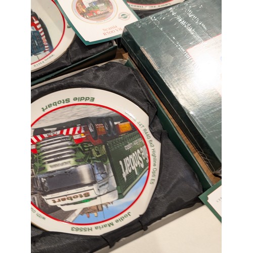 128 - Group (22) Eddie Stobart Atlas Editions Wall Plates, All With Boxes As Seen
