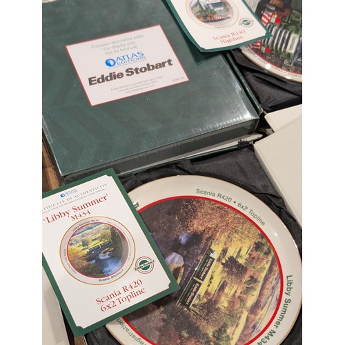 128 - Group (22) Eddie Stobart Atlas Editions Wall Plates, All With Boxes As Seen