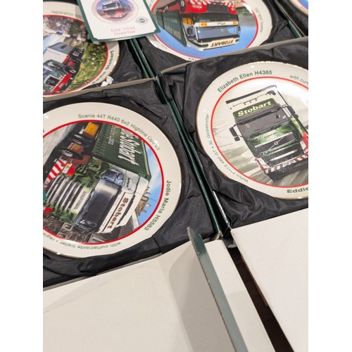 128 - Group (22) Eddie Stobart Atlas Editions Wall Plates, All With Boxes As Seen