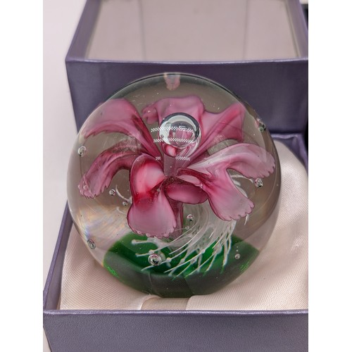 136 - Group; Containing Two Glass Paperweights. Isle of White Plus one Other, Plus Antique Glass Ball and ... 