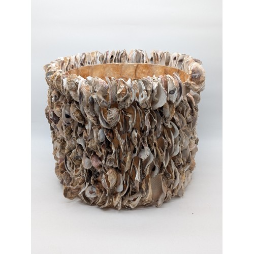 140 - Huge Oyster Shell Planter - Some Losses But All Losses Appear to Be There 17x13