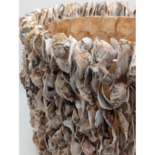 140 - Huge Oyster Shell Planter - Some Losses But All Losses Appear to Be There 17x13
