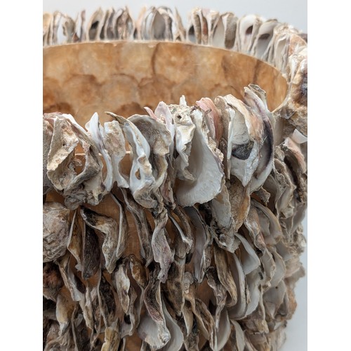 140 - Huge Oyster Shell Planter - Some Losses But All Losses Appear to Be There 17x13