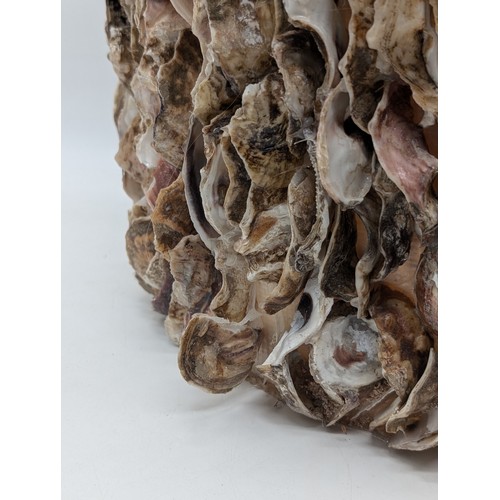 140 - Huge Oyster Shell Planter - Some Losses But All Losses Appear to Be There 17x13