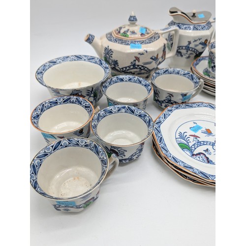 141 - 31 Pc DBC Westover Tea Set, Mostly In Good order Some Minor Chips To a Few Pieces