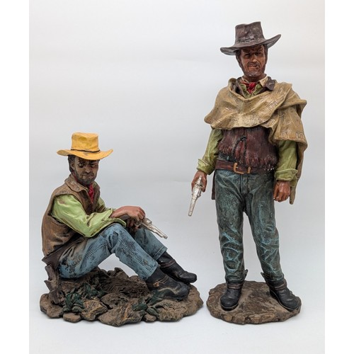 154 - Two Large Resin John Wayne Statues Tallest 20