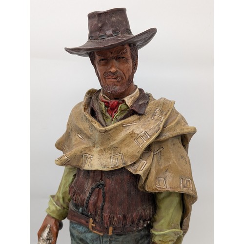154 - Two Large Resin John Wayne Statues Tallest 20