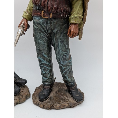 154 - Two Large Resin John Wayne Statues Tallest 20