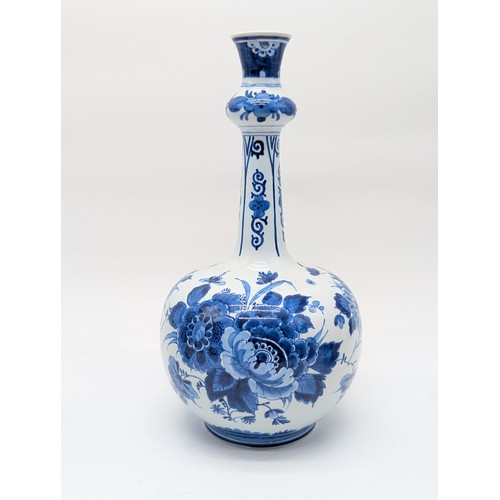 158 - Trio of Excellent Delft De Porceleyne Fles Vases / Jugs, Including Moon Flask and Two Others Largest... 