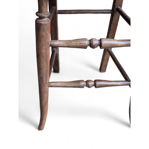 26G - Victorian Children's Correctional Chair, Beechwood Construction With Wicker Seat Deportment Chair / ... 