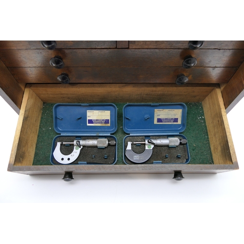 A Moore & Wright precision engineers multidrawer wooden chest approx ...