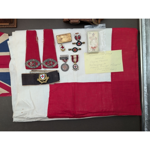 Red Cross & V.A.D. Memorabilia Group, including Flags, Medals ...