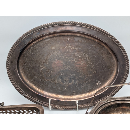 134 - Mixed Silver-Plated Wares with Coffee Bean Spoons  A mixed group of silver-plated items, including a... 