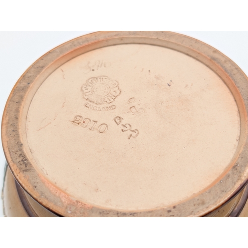 354 - Doulton Lambeth ‘General Gordon’ Commemorative Jug, Victorian Majolica Jug, and Motto Ware Jug (3)  ... 