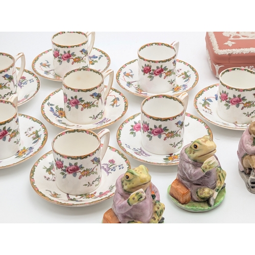 377 - Mixed ceramics and collectables, including KLM Delft houses, Wedgwood Jasperware, Grafton China and ... 