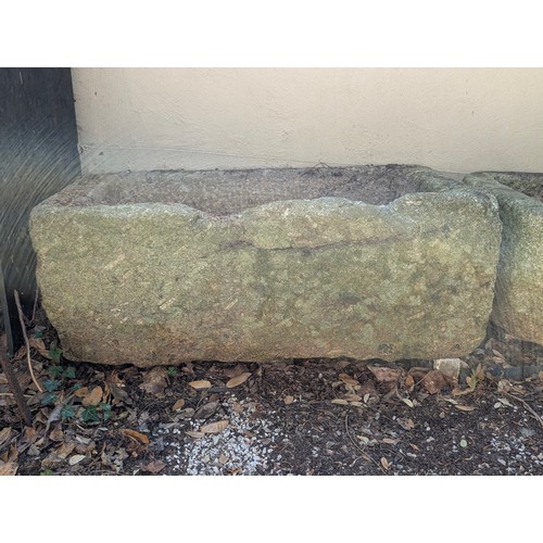 3 - A substantial likely South West granite trough, hewn from a single block with a deep rectangular bas... 
